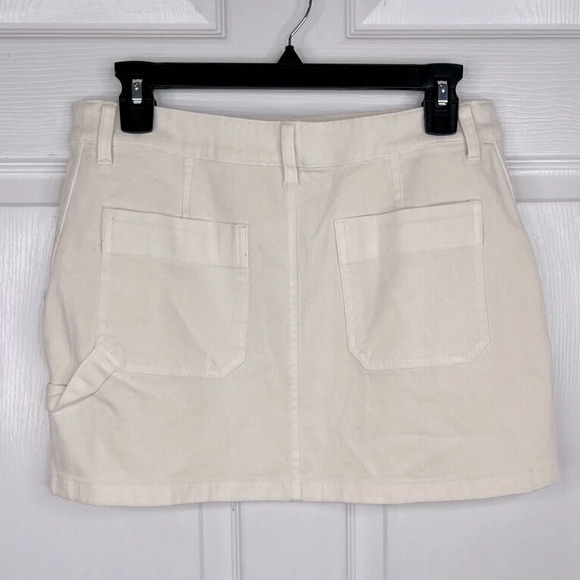 BP Women's Ivory A-Line Flat Front Mini Skirt Size 6 Carpenter Utility - Picture 3 of 8
